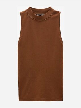 Zara Sleeveless Mock Neck Tank Top